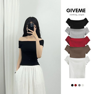 Áo Trễ Vai Cộc Tay Body Cotton Co Giãn Phong Cách Hàn Quốc Ôm Body JUSTDUN Giveme.clothing_saigon