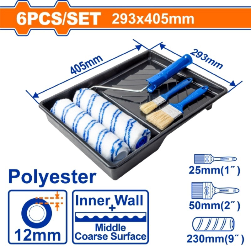 WCB3H62 - WADFOW -  Bộ khay con lăn sơn 6 trong 1 -Mới