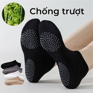 Tất Chống Trơn Đi Trong Nhà Sợi Tre Bamboo Kháng Khuẩn Thoáng Khí, Vớ Chống Trượt, Tất Vớ Chống Trơn