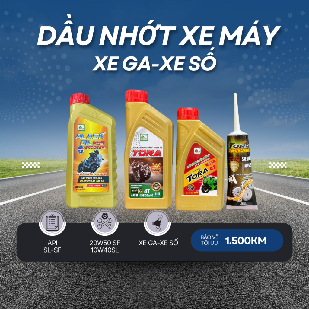Dầu Nhớt TORA Dành Cho Xe Máy Bảo Vệ Tối Ưu 1.500km Chai  20W50 SF