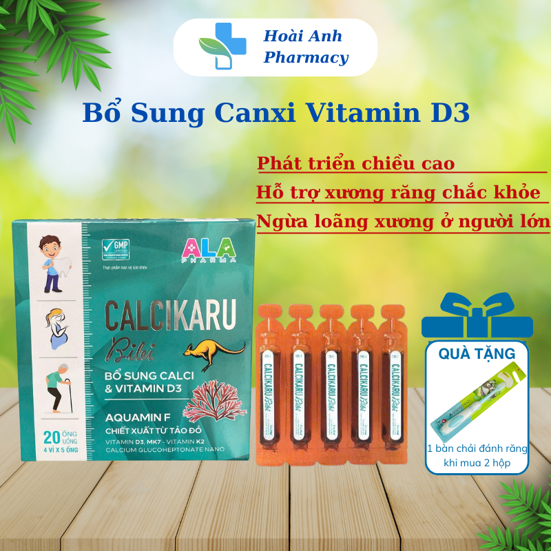 Canxi CALCIKARU BIBI bổ sung canxi và vitamin D3, phát triển chiều cao cho bé, hỗ trợ xương răng chắ