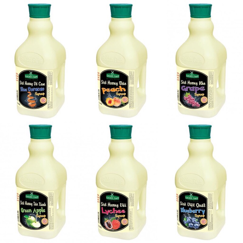 Siro/Syrup Golden Farm 2L ( Đào - Dâu - Vải....)--