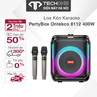 Loa Xách Tay ONTEKCO Partybox 8112 400W bass 20cm và Loa Balo karaoke Partybox 6512 kèm 2 micro - Hàng Chính Hãng