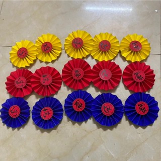  Combo 10 Quạt giấy trang trí giỏ quà tết quạt giấy decor làm đế tháp 