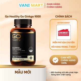 [ CHÍNH HÃNG ] Bổ não GO Ginkgo 9000 GO Healthy của Úc giúp tăng cường tuần hoàn não, tăng khả năng tập trung 60 viên
