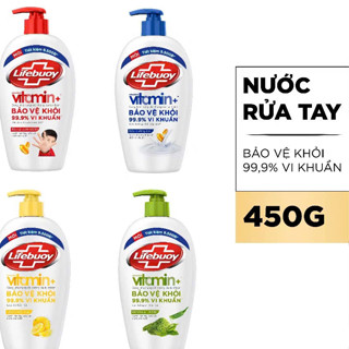 Nước Rửa Tay Lifebuoy Bảo Vệ Khỏi 99.9% Vi Khuẩn Gây Bệnh Với Ion Bạc+ Hỗ Trợ Cùng Đề Kháng Da Tự Nhiên 450G