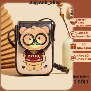 Túi điện thoại nữ thời trang họa tiết gấu đeo chéo hàng quảng châu cao cấp T766