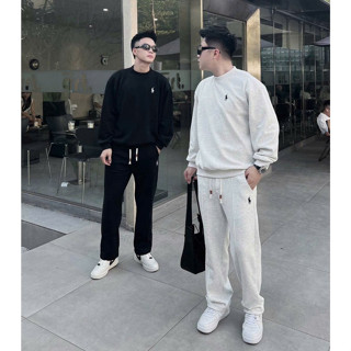 Bộ Quần Áo Nỉ Nam Form Suông Thu Đông Logo Thêu Ngựa Chất Vải Nỉ 2 Da Dày Dặn Quần Có Dây Rút VINTINO