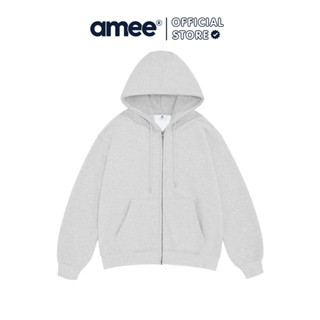 Áo Hoodie Zip Nỉ Lông Cáo Trơn Form Rộng Amee Studio Dành Cho Nam Nữ