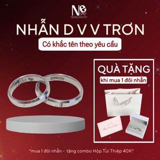 [CÓ SẴN] Nhẫn cặp đôi dvv trơn ko hoen gỉ- khắc tên tự chọn - nhẫn đôi -nhẫn couple