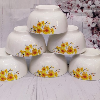 chén sứ trắng hoạ tiết hoa mai 11.5cm - chén sứ hoa ai