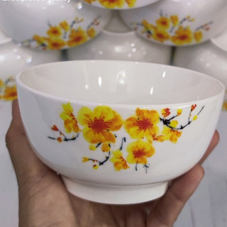 chén sứ trắng hoạ tiết hoa mai 11.5cm - chén sứ hoa ai