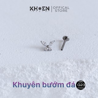(1 Chiếc) Khuyên tai Bướm Đá - Titanium G23 - Khoen store