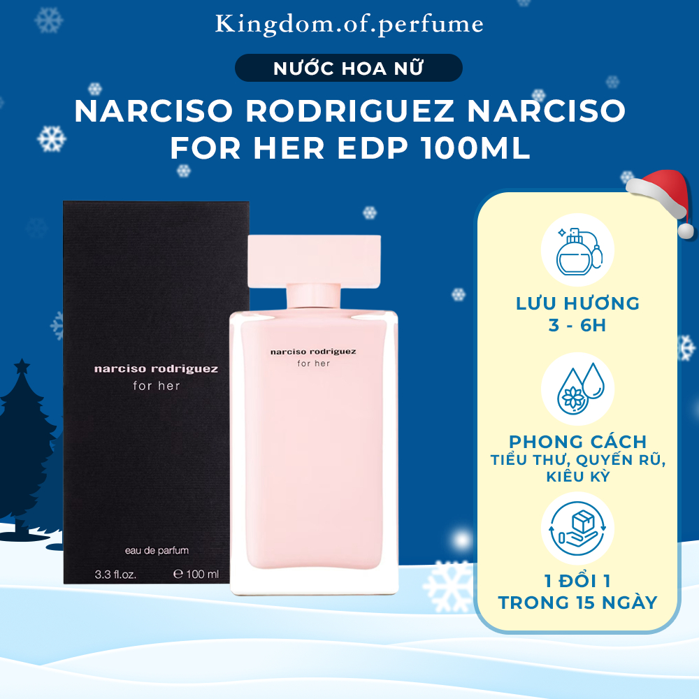 Nước Hoa Nữ Narciso Hồng Narciso Rodriguez Narciso For Her Edp 100Ml - Hương Hoa Hồng Nhẹ Nhàng Quyến Rũ