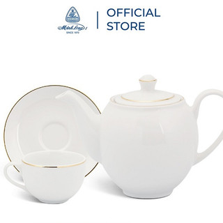  bộ ấm trà gốm sứ Minh Long viền vàng - bộ ấm trà gốm sứ minh long 
