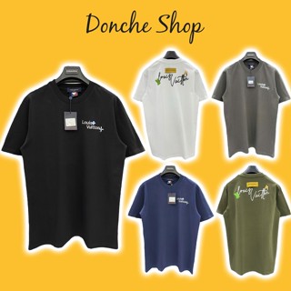 Áo Thun Lờ Vê Thêu Hoạ Tiết 2 Mặt Logo Màu Cực Nét - Áo Phông Nam Nữ LV Chất Cotton Cao Cấp 661448