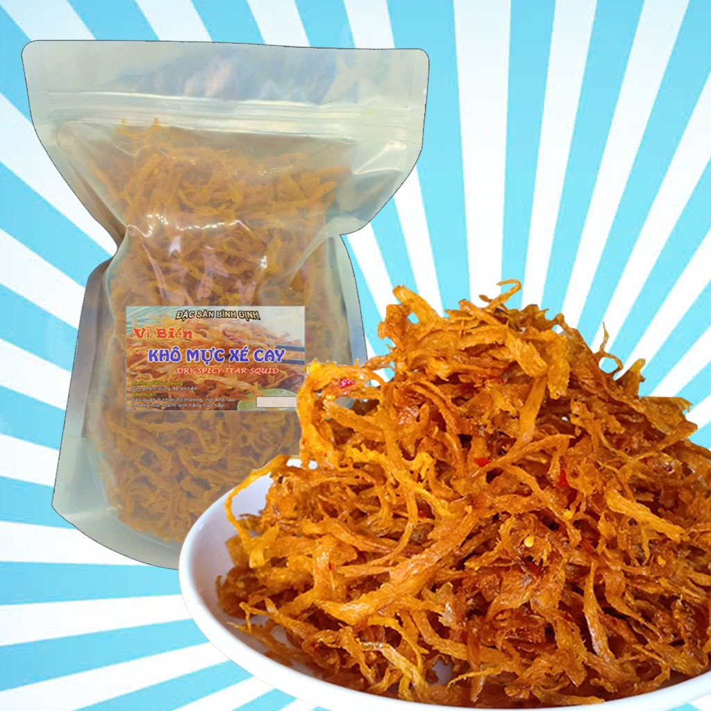  Khô Mực Xé Sợi Cay 500G Siêu Ngon - Đặc Sản Bình Định 