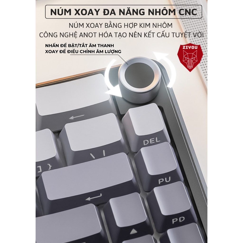 Bàn Phím Không Dây Ziyou Attack Shark X66 Led RGB Hotswap 5 Pin 3 Mode Kết Nối App Tùy Chỉnh | BigBuy360 - bigbuy360.vn