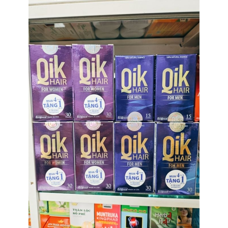QIK HAIR 30v Thúc đẩy tế bào mầm tóc, giảm gãy rụng. (tích điểm 4 tặng 1)