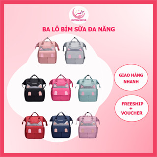  Balo bỉm sữa đa năng có ngăn giữ nhiệt cho mẹ và bé họa tiết mèo đáng yêu 