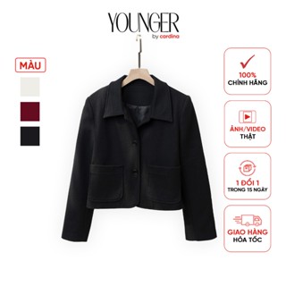Áo khoác nữ CARDINA chất liệu dạ ép lông thỏ cổ đức mang lại nét thanh lịch đơn giản tinh tế 4AKD02