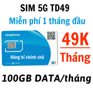 Sim Vinaphone 5G Trọn Gói 14 Tháng TD49 BIG50Y Sử Dụng Miễn Phí Không Giới Hạn Data Gia Hạn Chỉ Từ 49K/Tháng