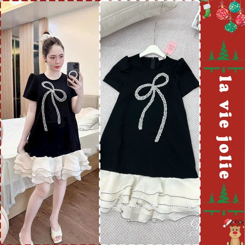 Đầm váy bầu công sở mùa thè thiết kế dáng babaydoll chân bánh bèo xinh xắn V900