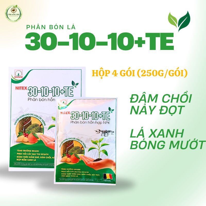 Phân bón lá 30-10-10+TE (250g/gói)