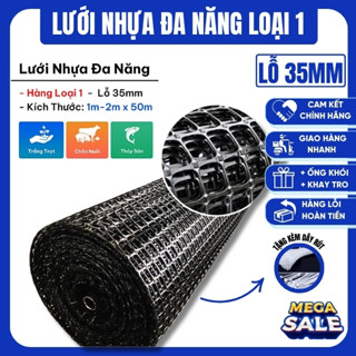 Lưới Nhựa Dẻo Rào Vườn Lỗ 35mm [Loại 1] (Cao 1M -> 2M x Dài 50M) Lưới Nguyên Sinh Rào Chuồng Trại, Sân Vườn, Nuôi Gà Vịt