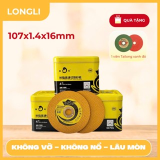 Đá cắt sắt inox LONGLI 💪FREE SHIP💪 Lưỡi cắt sắt inox màu vàng 107x1.4x16mm hộp 25, 50 viên LONGLI