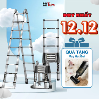 Thang rút Nhôm Inox, Thang chữ A chữ I, thang gấp gọn đa năng, thang rút đôi nhập khẩu- 3.5M  2.7M 1M9- 2m5+2m5- 3M3+3M3