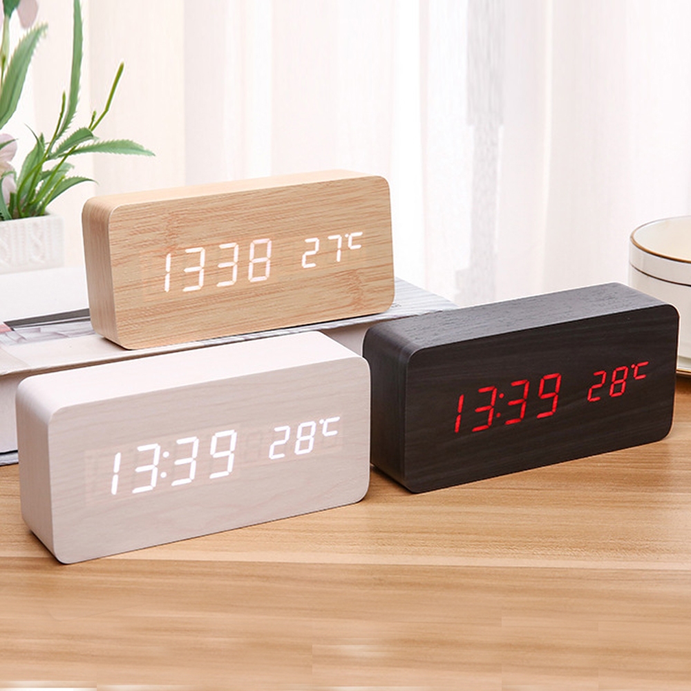 ĐỒNG HỒ GỖ LED ĐỂ BÀN THÔNG MINH - ĐỒNG HỒ BÁO THỨC ĐIỆN TỬ | DLC