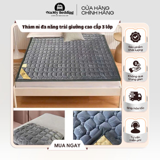  Thảm nỉ đa năng trải giường cao cấp 3 lớp siêu dày dặn Thảm nỉ lông cừu trần bông siêu dày dặn 
