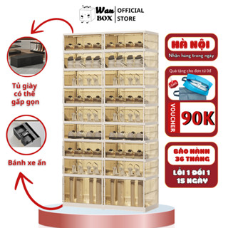 Tủ Giày Thiết Kế Nhỏ Gọn WAN BOX 12-36 đôi 9104-8-1G [BẢO HÀNH 3 NĂM] Có Ngăn Để Boot Chất Liệu Nhựa Abs Cao Cấp