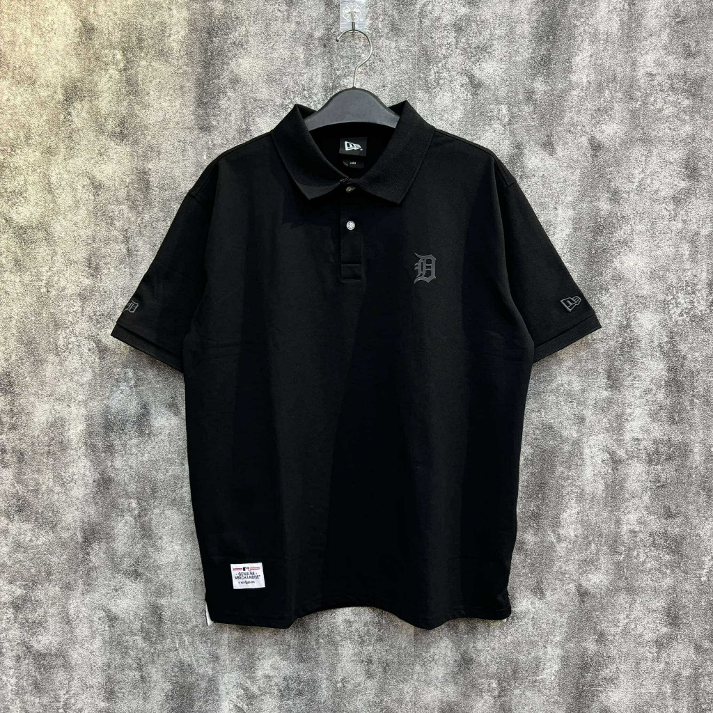 Áo Polo New Era MLB Detroit Full Đen Chính Hãng