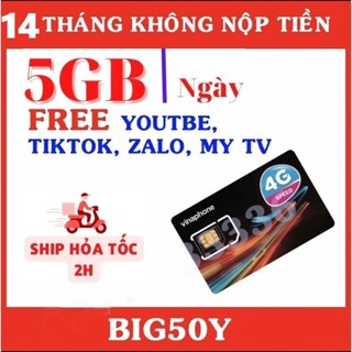Trọn Gói 14 Tháng Sim 5G Vinaphone TD49 BIG50Y Nhận 1 Tỷ Tốc Độ Cao Không Giới Hạn Mạng Xã Hội Gia Hạn Chỉ Từ 49k/Tháng