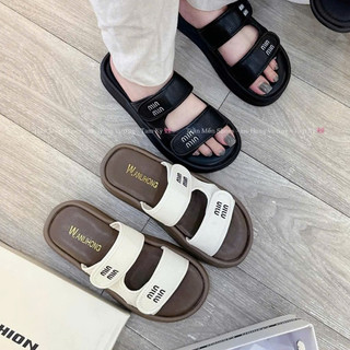 Dép nữ quai ngang tag Min2 đế cao bản QCCC - Dép ulzzang nữ sang chảnh full hộp