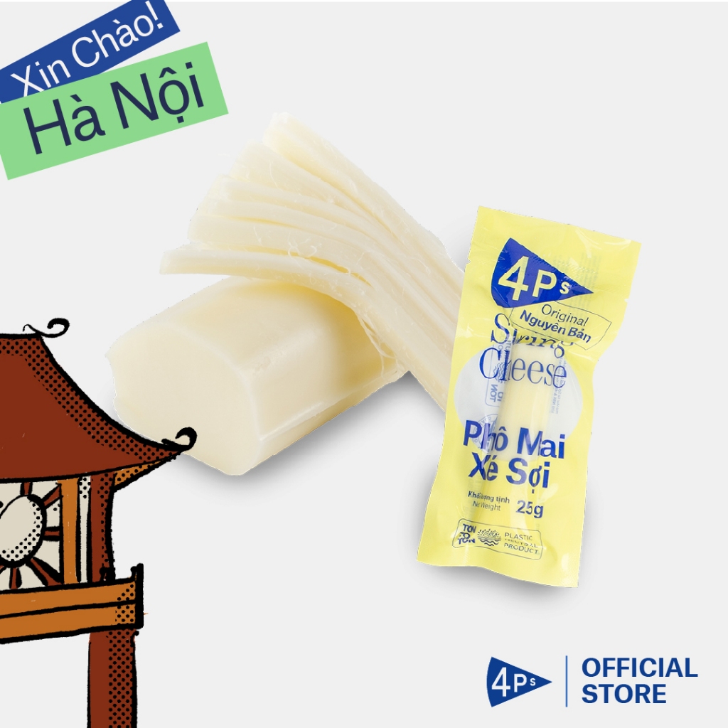 Pizza 4P's Phô mai xé sợi vị nguyên bản - 25G