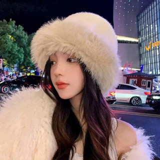  Mũ lông nữ Hàn Quốc NOVSET bucket lông cừu ulzzang đẹp mùa đông thời trang đủ màu trắng nâu be 