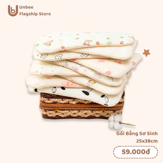  Gối Bằng Gối Lõm Cho Bé Sơ Sinh Unbee Vải Xô Muslin Cao Cấp Kích Thước 25 x 38cm - PK034 