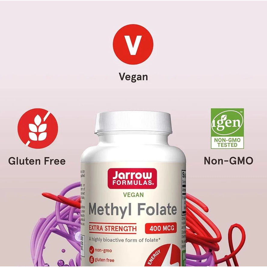 Viên uống Jarrow Formulas Methyl Folate Thực phẩm chức năng bổ sung acid folic ngừa dị tất ống thần 