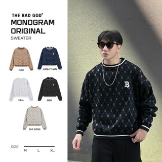 Áo Sweater Nỉ Nhung The Bad God Monogram Original Form Boxy Unisex Thu Đông Nhiều Màu