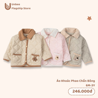 Áo khoác phao chần bông Unbee phối cổ siêu nhẹ cho bé trai bé gái - Áo khoác phao lông vũ siêu ấm