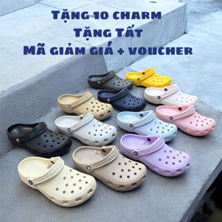  Dép Cross Classic Đơn Giản Sục Cross Cổ Điển Sục Bít Đầu Dép Cross Đế Thấp Thoáng Khí Êm Ái 