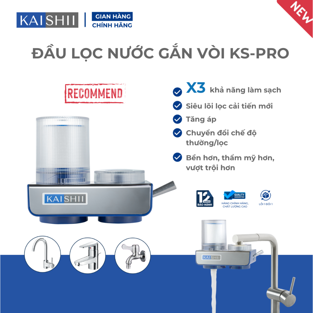 Bộ lọc nước thế hệ mới Kaishii, Đầu lọc nước tại vòi cao cấp mã KS-PRO