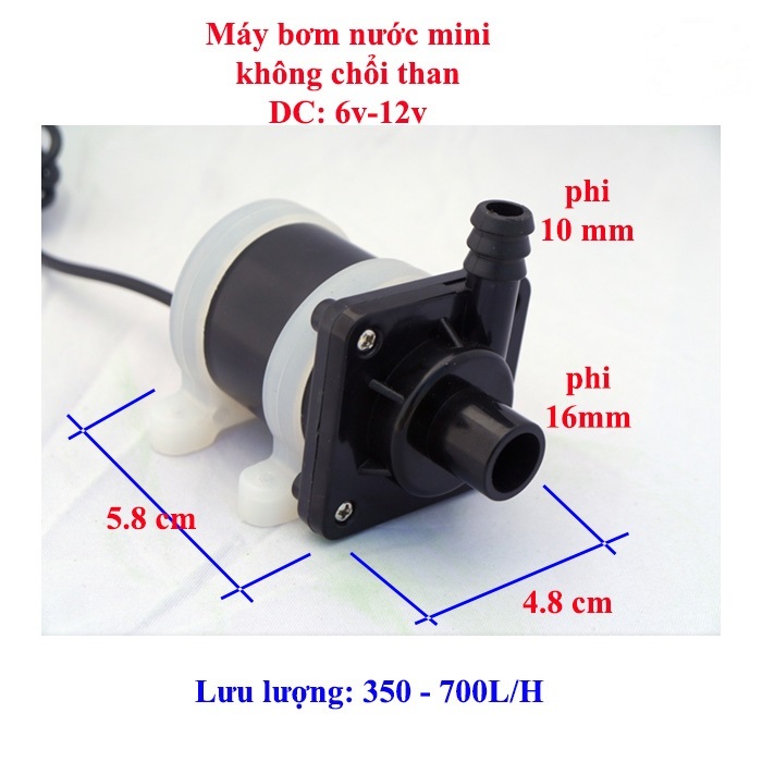 Máy bơm nước mini không chổi than DC 6v-12v