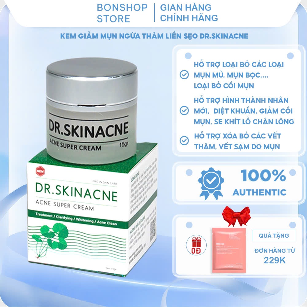 Kem giảm mụn ngừa thâm liền sẹo DR.SKINACNE chính hãng - bonshop