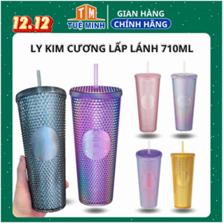 Ly nước starbucks sơn bóng 710ml kèm ống hút tiện lợi vệ sinh mang đi dễ dàng kèm túi trong suốt