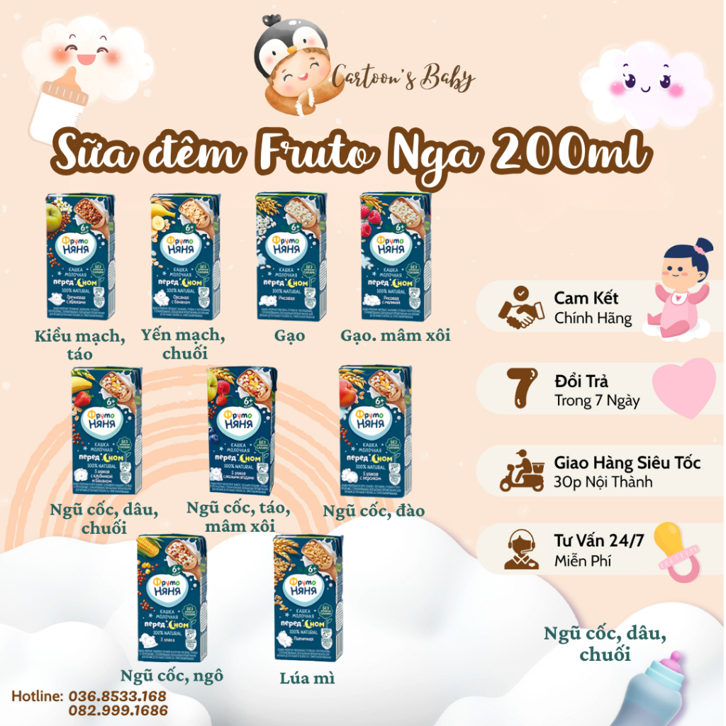 Sữa đêm Fruto Nga cho bé - 200ml