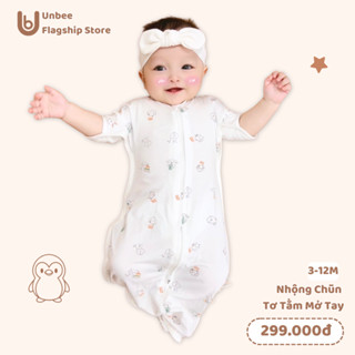 Nhộng Chũn Mở Tay Unbee Chất Liệu Tơ Tằm Mềm Mịn Co Giãn Tốt Size 0-12M Hỗ Trợ Cai Nhộng Cho Bé